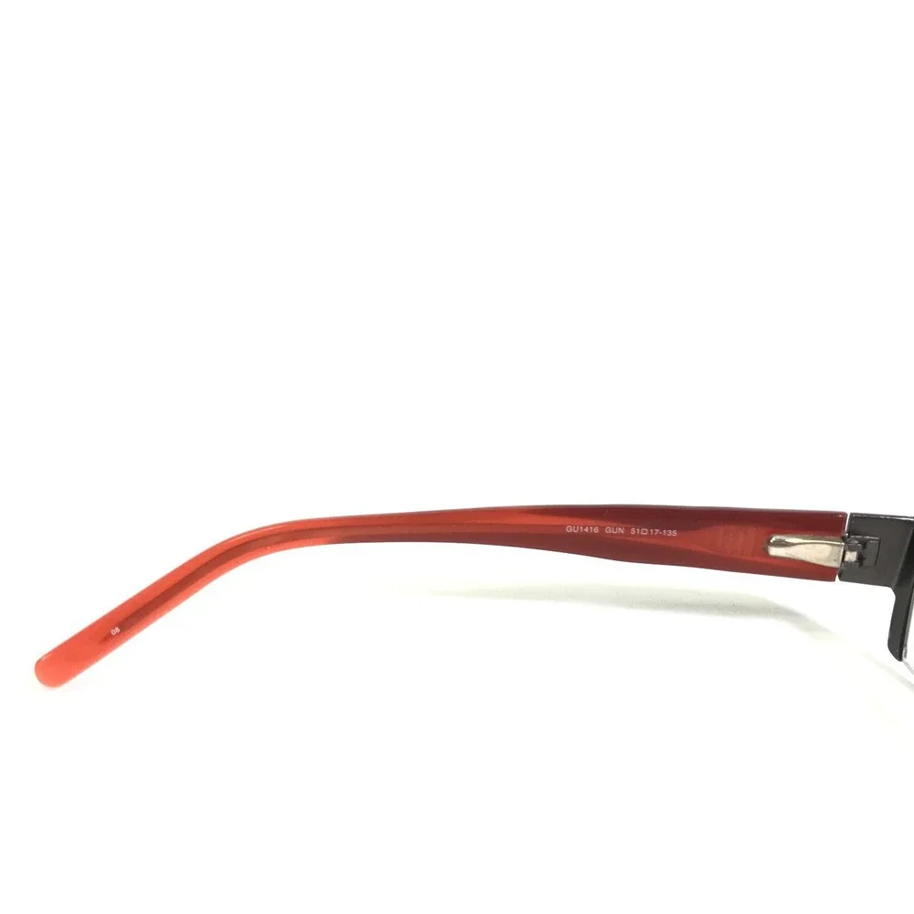 Guess Eyeglasses Frames GU1416 GUN Grey Blue Red Rectangular Half Rim 51-17-135
